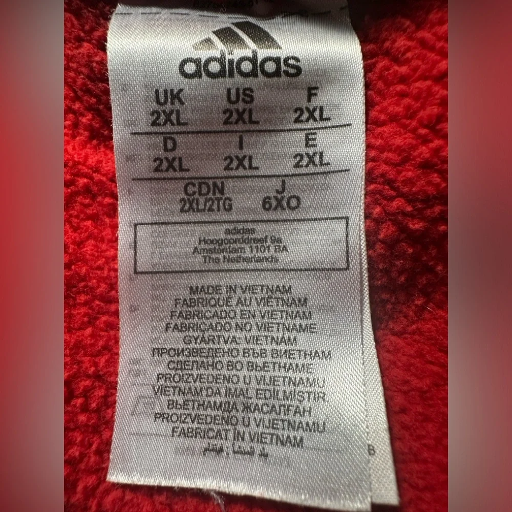Adidas Men's Red Crewneck Sweatshirt Logo Pullover Size 2XL